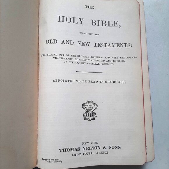 Thomas Nelson and Sons KJV Bible Norwood Press Bourgeois 8vo References Self-pro - Picture 4 of 9